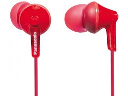 Panasonic ErgoFit In-Ear Earbud Headphones RP-HJE125E-R, red