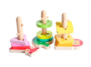 iWood Wooden Stacking Toy Animals 12m+