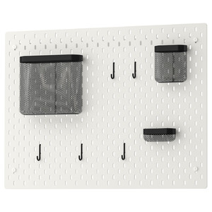 SKÅDIS Pegboard combination, white, 76x56 cm