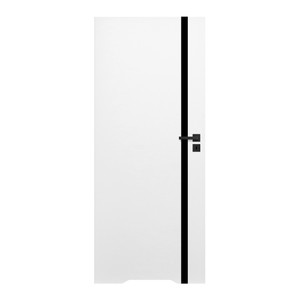 Internal Door Exmoor 80, undercut, left, white, black glazing