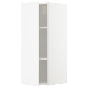 METOD Wall cabinet with shelves, white/Veddinge white, 30x80 cm