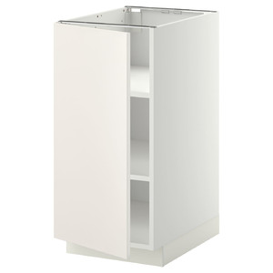 METOD Base cabinet with shelves, white/Veddinge white, 40x60 cm
