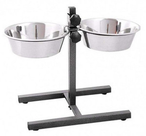 Barry King Adjustable Dog Bowl Stand 2.8l, metallic