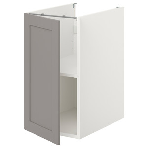 ENHET Bc w shlf/door, white, grey frame, 40x60x75 cm