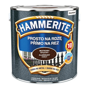 Hammerite Direct To Rust Metal Paint 0.25l, hammered brown