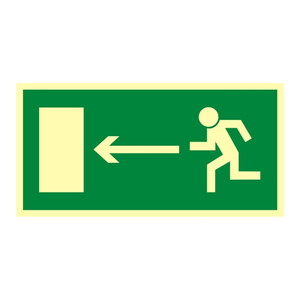 Emergency Exit Sign, left, 15x30 cm