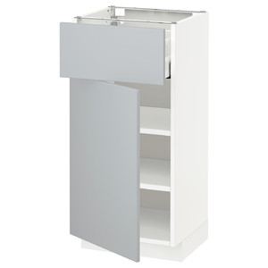 METOD / MAXIMERA Base cabinet with drawer/door, white/Veddinge grey, 40x37 cm