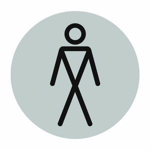 Self Adhesive Toilet Sign Male, inox