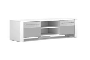 TV Cabinet Manhattan, matt white/high-gloss grey
