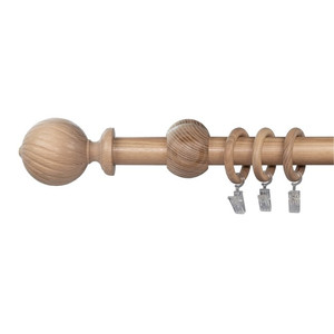 Wooden Curtain Rod 240 cm, varnished ash