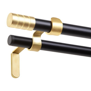 Double Curtain Rod Tiago 19 mm 240 cm, black/gold