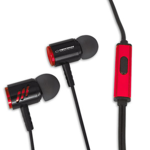 Esperanza Headphones Earphones, red/black