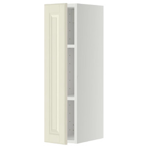 METOD Wall cabinet with shelves, white/Bodbyn off-white, 20x80 cm