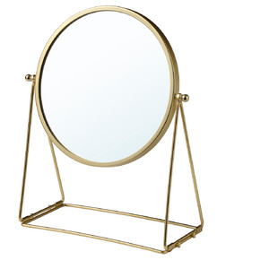 LASSBYN Table mirror, gold-colour, 17 cm