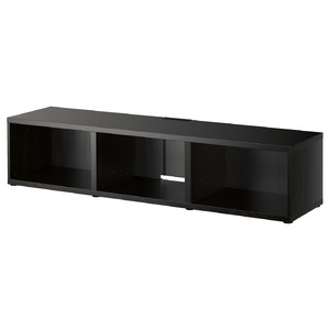 BESTÅ TV bench, black-brown, 180x40x38 cm