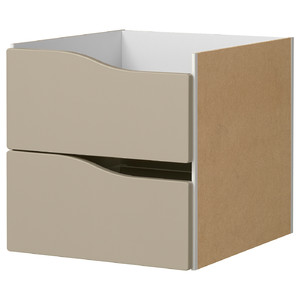 KALLAX Insert with 2 drawers, beige, 33x33cm