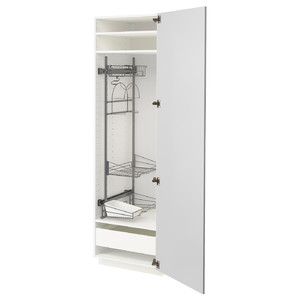 METOD / MAXIMERA High cabinet with cleaning interior, white/Veddinge grey, 60x60x200 cm