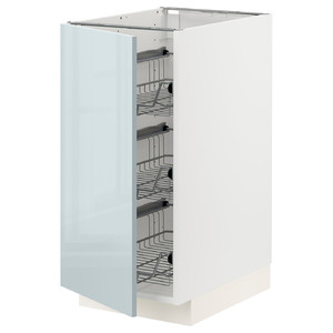 METOD Base cabinet with wire baskets, white/Kallarp light grey-blue, 40x60 cm