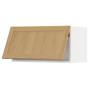 METOD Wall cabinet horizontal, white/Forsbacka oak, 80x40 cm