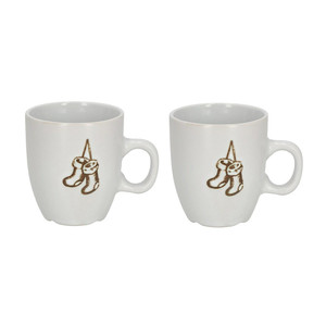 Set of 2 Mugs 150ml Christmas Stockings, white