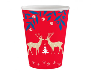 Christmas Disposable Paper Party Cup Let It Snow 250ml 6pcs