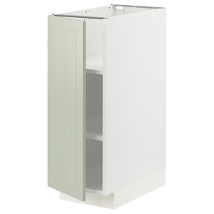 METOD Base cabinet with shelves, white/Stensund light green, 30x60 cm