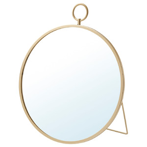 GRYTÅS Mirror, gold-colour, 25 cm