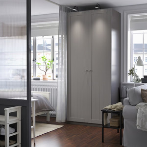 PAX / GULLABERG Wardrobe combination, dark grey/grey, 100x60x236 cm