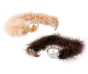 Flamingo Cat Toy Ball with Feather Tail, 1pc, assorted colours