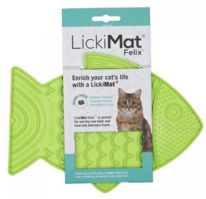 LickiMat Classic for Cats Felix Fish, soft, green