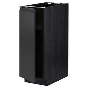 METOD Base cabinet with shelves, black/Upplöv matt anthracite, 30x60 cm