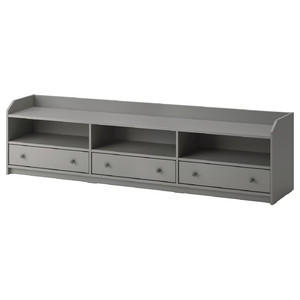 HAUGA TV bench, grey, 206x46x54 cm