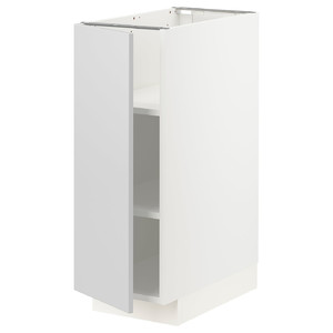 METOD Base cabinet with shelves, white/Veddinge grey, 30x60 cm
