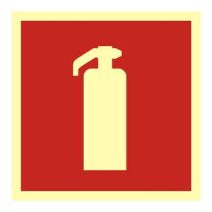 Fire Sign, fire extinguisher, 15x15 cm
