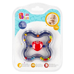 Bam Bam Rattle Heart, assorted colours, 3m+