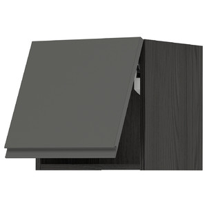 METOD Wall cabinet horizontal w push-open, black/Voxtorp dark grey, 40x40 cm