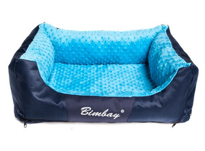 Bimbay Dog Couch Lair Cover Minky Size 3 - 100x80cm, dark blue-turqouise