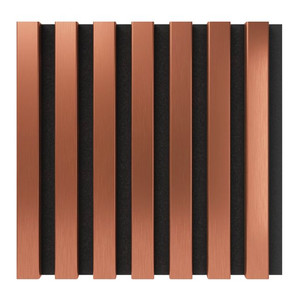 Lamella Mini Wall Panel Vertical Line 300 x 300 mm, black/copper, felt