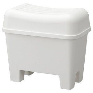 BURSJÖN Stool with storage, white