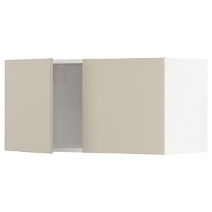 METOD Wall cabinet with 2 doors, white/Havstorp beige, 80x40 cm