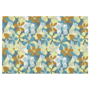 VÄLFÄRD Door mat, flower/multicolour, 40x60 cm