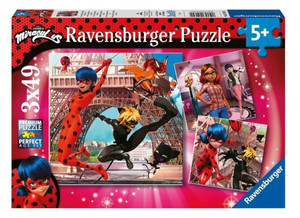 Ravensburger Children's Puzzle Miraculous Ladybug and Black Cat 3x 49pcs 5+