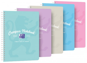 Spiral Notebook B5 80 Sheets Squared Oxford Campus Pastel 1pc, assorted