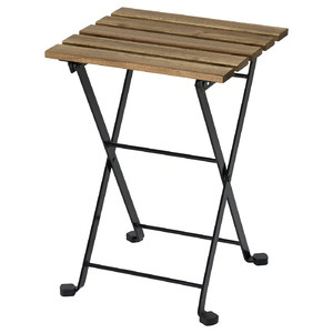 TÄRNÖ Stool, black/light brown stained, 30x42 cm