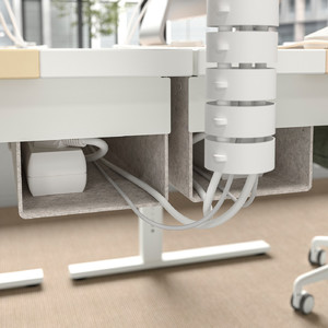 MITTZON Desk, birch veneer/white, 120x80 cm