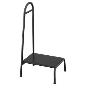 BÄSINGEN Step stool with handrail, anthracite