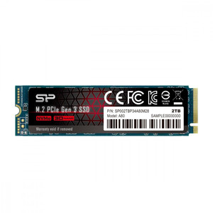 Silicon Power SSD A80 2TB PCIE M.2 NVMe 3400/3000 MB/s