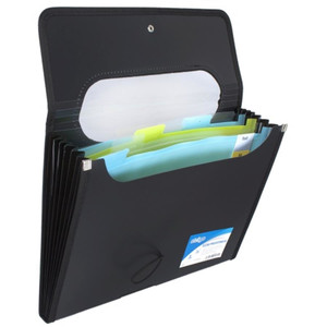 Document Folder with 6 Pockets A4 25mm, black
