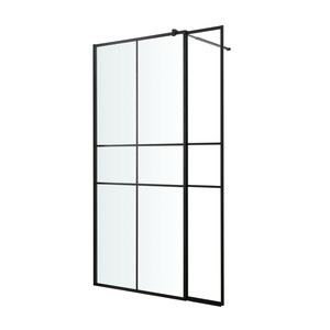 GoodHome Shower Panel Wall Walk-in Ahti 90 + 30cm, chrome/black