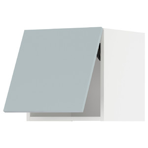 METOD Wall cabinet horizontal w push-open, white/Kallarp light grey-blue, 40x40 cm